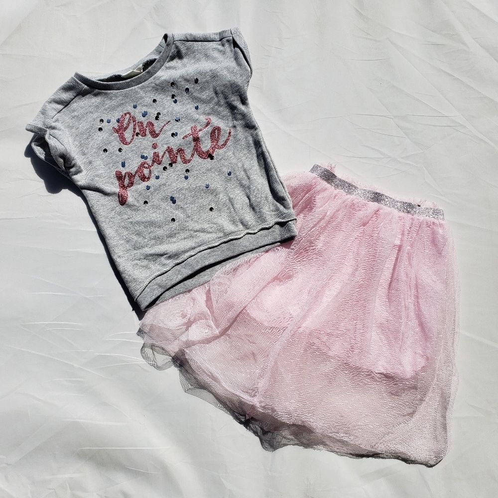 Crazy 8 Shirt Skirt Sz 4 Dance Line Pink On Pointe